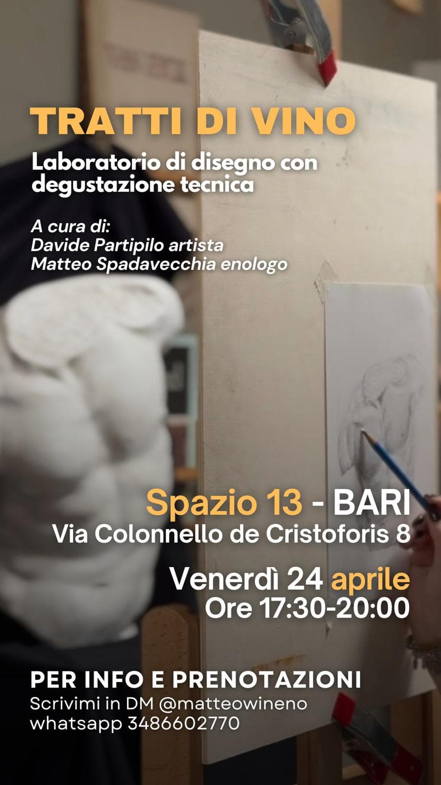 Tratti di vino: laboratorio di disegno con degustazione tecnica